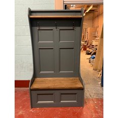 Monks Bench High Back 2 Seater with storage Image