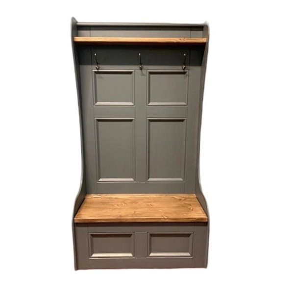 Monks Bench High Back 2 Seater with storage