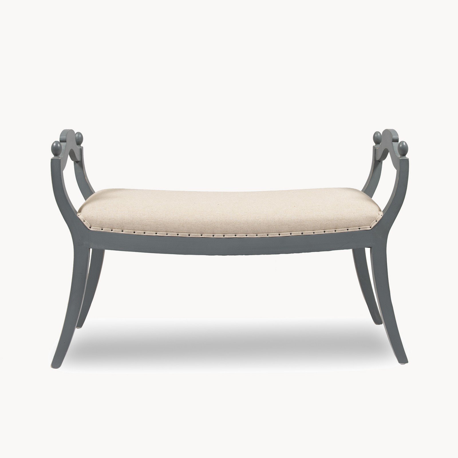Montgomery Grey and Linen Bench Image