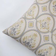 Mustard and Grey Cameo Cushion Image