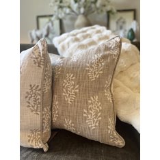 Natural Double Sided Flower Block Cushion Image