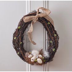 Natural Egg Shaped Easter Wreath Image
