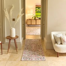 Natural Flower Garden Eco Washable Rug Image