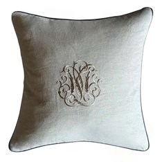 Natural Linen Monogram Cushion Image
