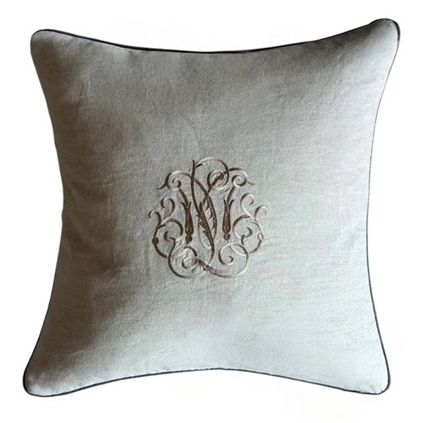 Natural Linen Monogram Cushion