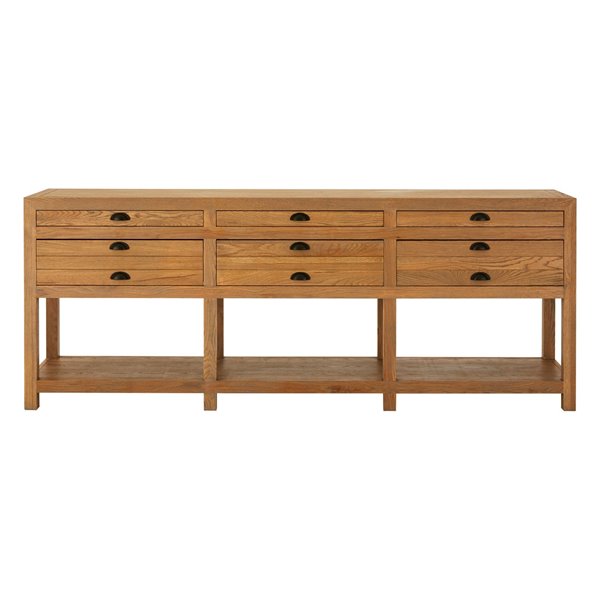 Natural Oak 6 Drawer Sideboard