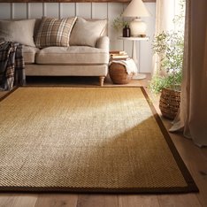Natural Sisal Rug - Mocha Border Image
