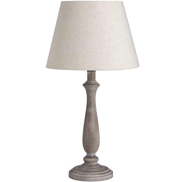 Natural Washed Lamp base with linen shade