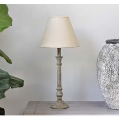 Natural Washed Lamp with Linen Shade Image