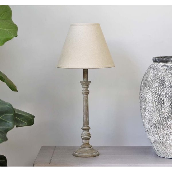 Natural Washed Lamp with Linen Shade