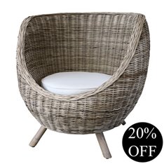 Natural Wicker Tub Chair Image