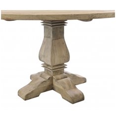 Natural Wood Round Dining Table Image