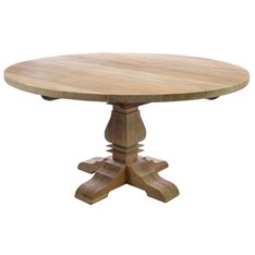 Natural Wood Round Dining Table Image