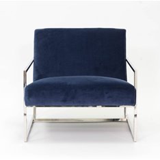 Navy and Chrome Club Armchair Image