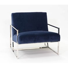 Navy and Chrome Club Armchair Image