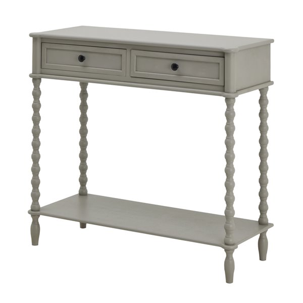 New England Grey 2 Drawer Console Table