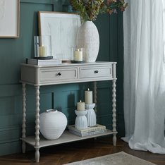 New England Grey 2 Drawer Console Table Image