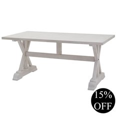 New England Washed White Dining Table Image