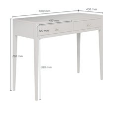 Oak 2 Drawer Grey Console Table  Image