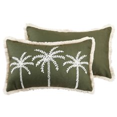 Olive Green Palm Tree Accent Cushion  Image