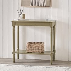 Olive Solid Wood Console with Shelf   Image