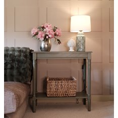 Olive Solid Wood Console with Shelf   Image