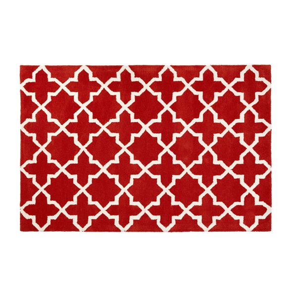 Onslow Orange & White Geometric Rug 