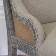 Open Back Linen Bedroom Chair Image