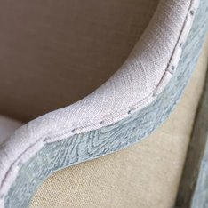 Open Back Linen Bedroom Chair Image