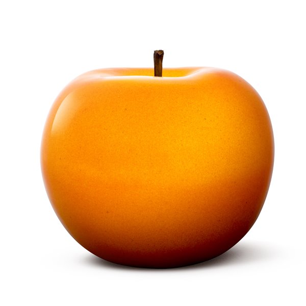 Orange Glazed Ceramic Apple Sculpture