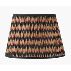 Oriental Landscape Lamp with Pleated Shade Image