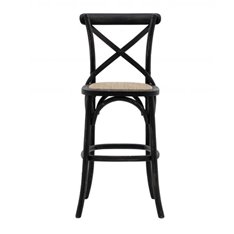 Pair Black Cross Back Bar Stool  Image