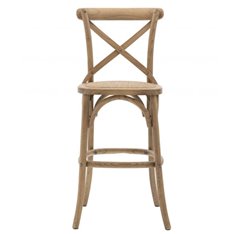 Oak Cross Back Bar Stool Image