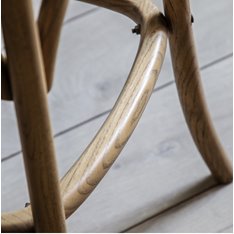 Pair Oak Cross Back Bar Stool Image