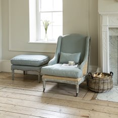 Pale Blue Open Back Armchair Image