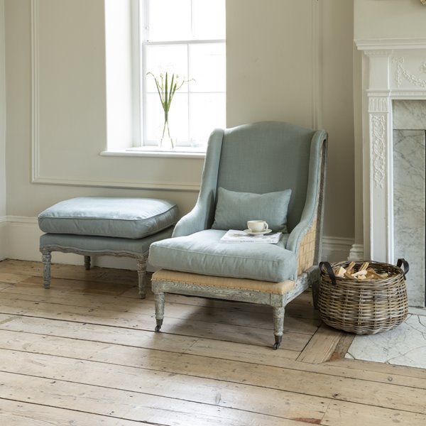 Pale Blue Open Back Armchair