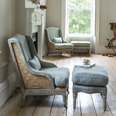 Pale Blue Open Back Armchair Image