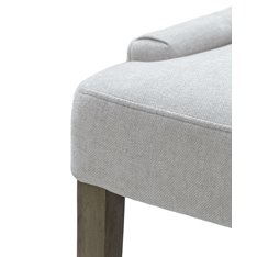 Pale Grey Chenille & Oak Dining Chair Image