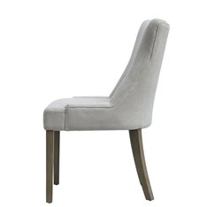 Pale Grey Chenille & Oak Dining Chair Image