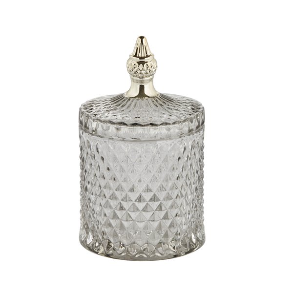 Pale Grey Glass storage Jar 