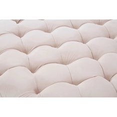 Pale Pink Velvet Button Round Footstool Image