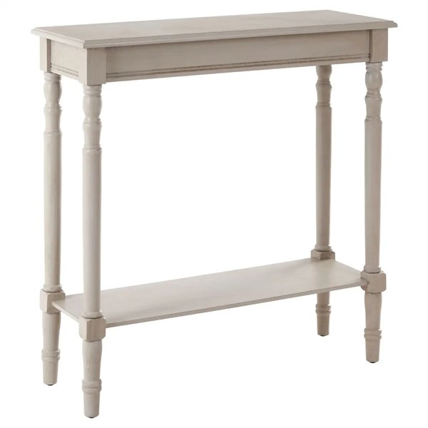 Pale Taupe Grey Console with Shelf 