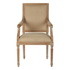 Paris Washed Oak Linen Dining Chair Image