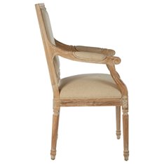Paris Washed Oak Linen Dining Chair Image