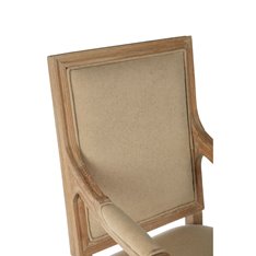 Paris Washed Oak Linen Dining Chair Image