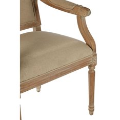 Paris Washed Oak Linen Dining Chair Image