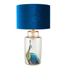 Peacock Silver Ceramic Lamp Image