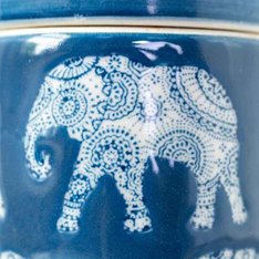 Petit Indigo Elephant Pot Image
