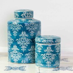 Petit Teal and Ivory Pot Image