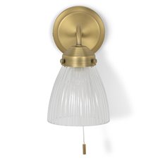 Pimlico Bathroom Glass Wall Light - Brass Image